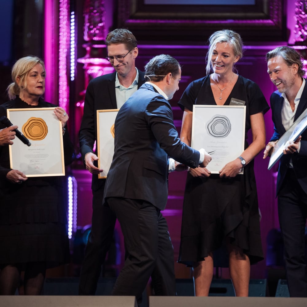 Founder of the Year 2020, Margareta Andersson, founder Lexter Ljuddesign, Fred Boström founder Bitlog, Lisa Henningsson Önnerlid, co-founder W Communication Agency,  David Holmberg, founder The Information Company Sweden